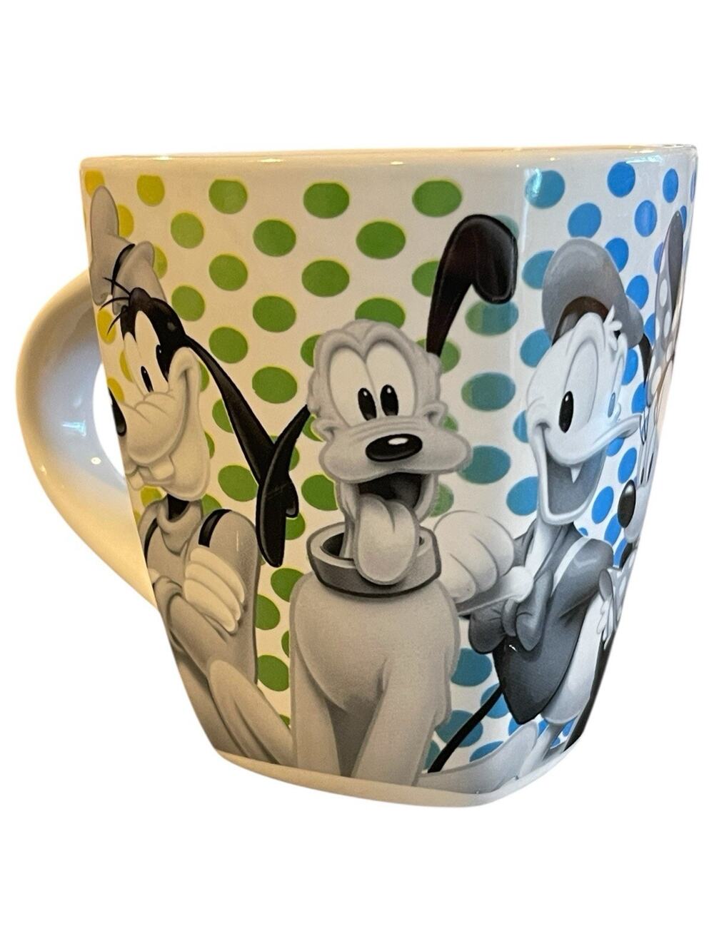 Disney Mickey Minnie Goofy Daisy Donald Jerry Leigh Black Rainbow Mug Pluto
